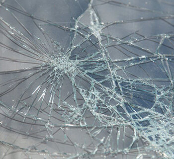 View of a Glass Windshield Cracked