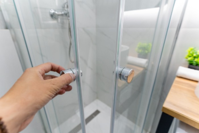 Bathroom upgrade with tempered glass shower doors in Jacksonville, FL